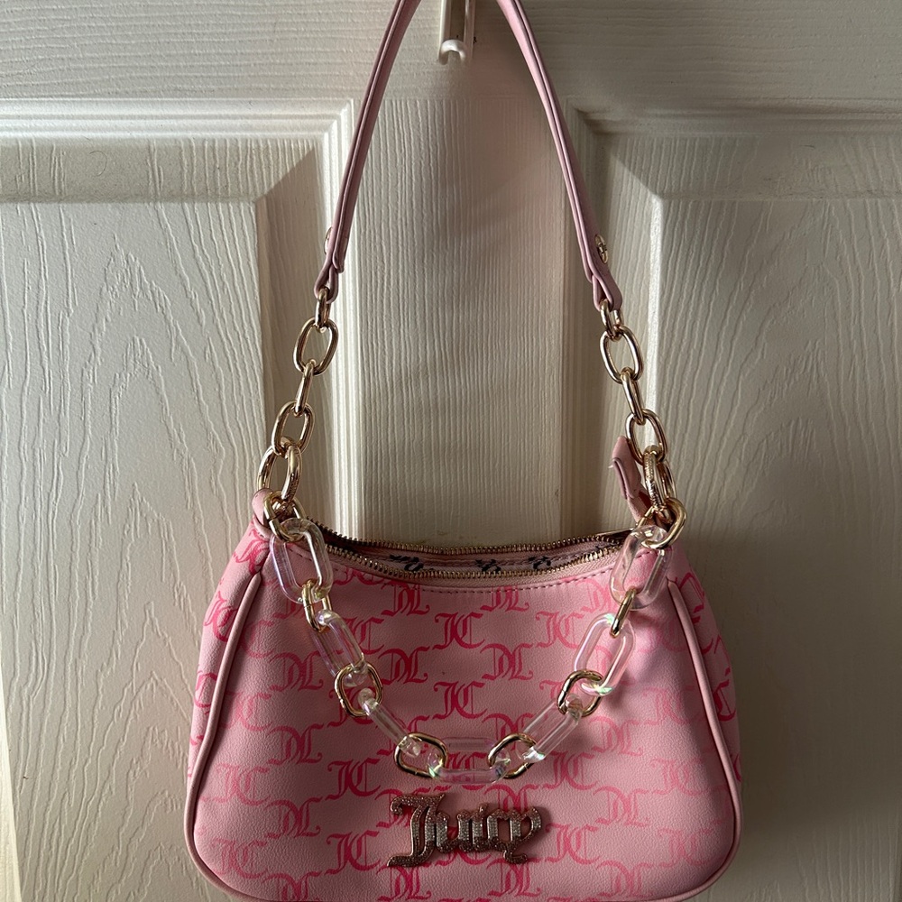 Juicy Couture Pink Shoulder Bag with Gold Accents